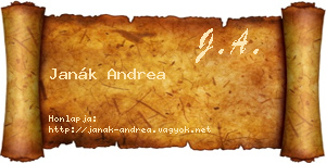Janák Andrea névjegykártya