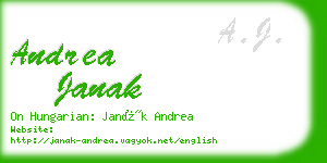 andrea janak business card